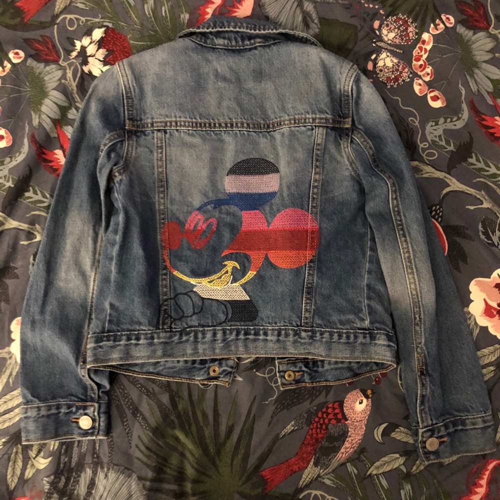 Gap Girls Disney Mickey Mouse Denim Jacket Size M
